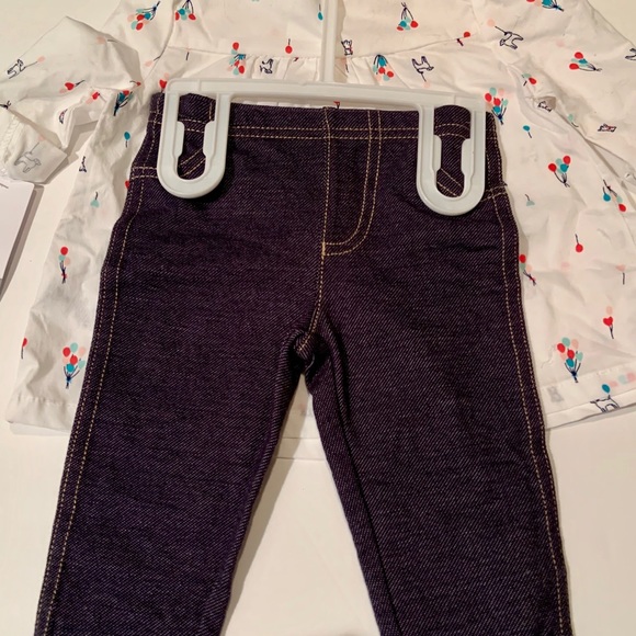 Carters, Infant Girls, White Print Top w Leggings - Picture 4 of 5